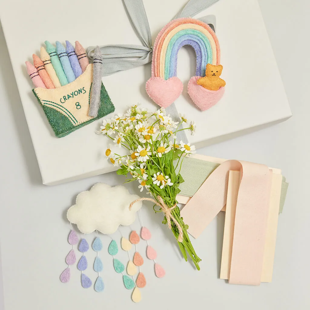 Pastel Rainbow Drop Cloud Ornament