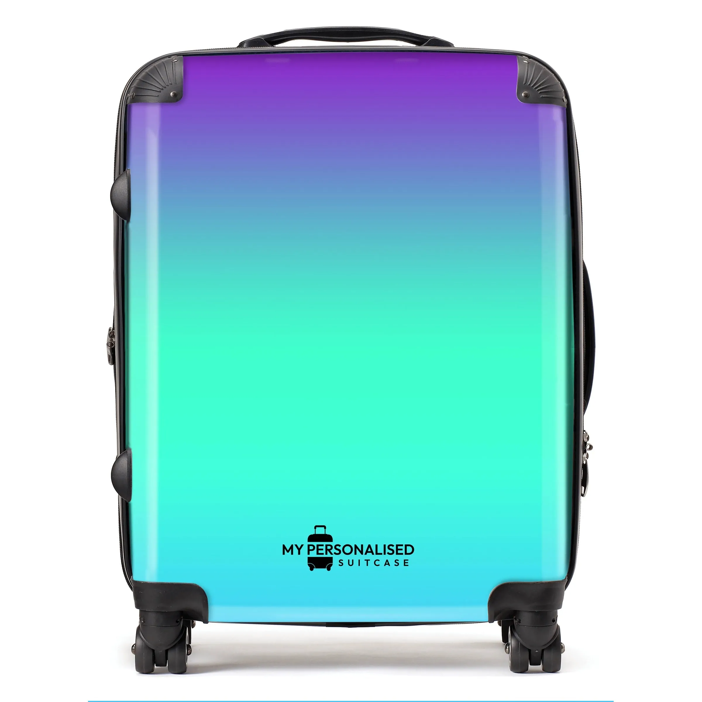 Personalised Blue, Green and Purple Ombre Gradient Suitcase