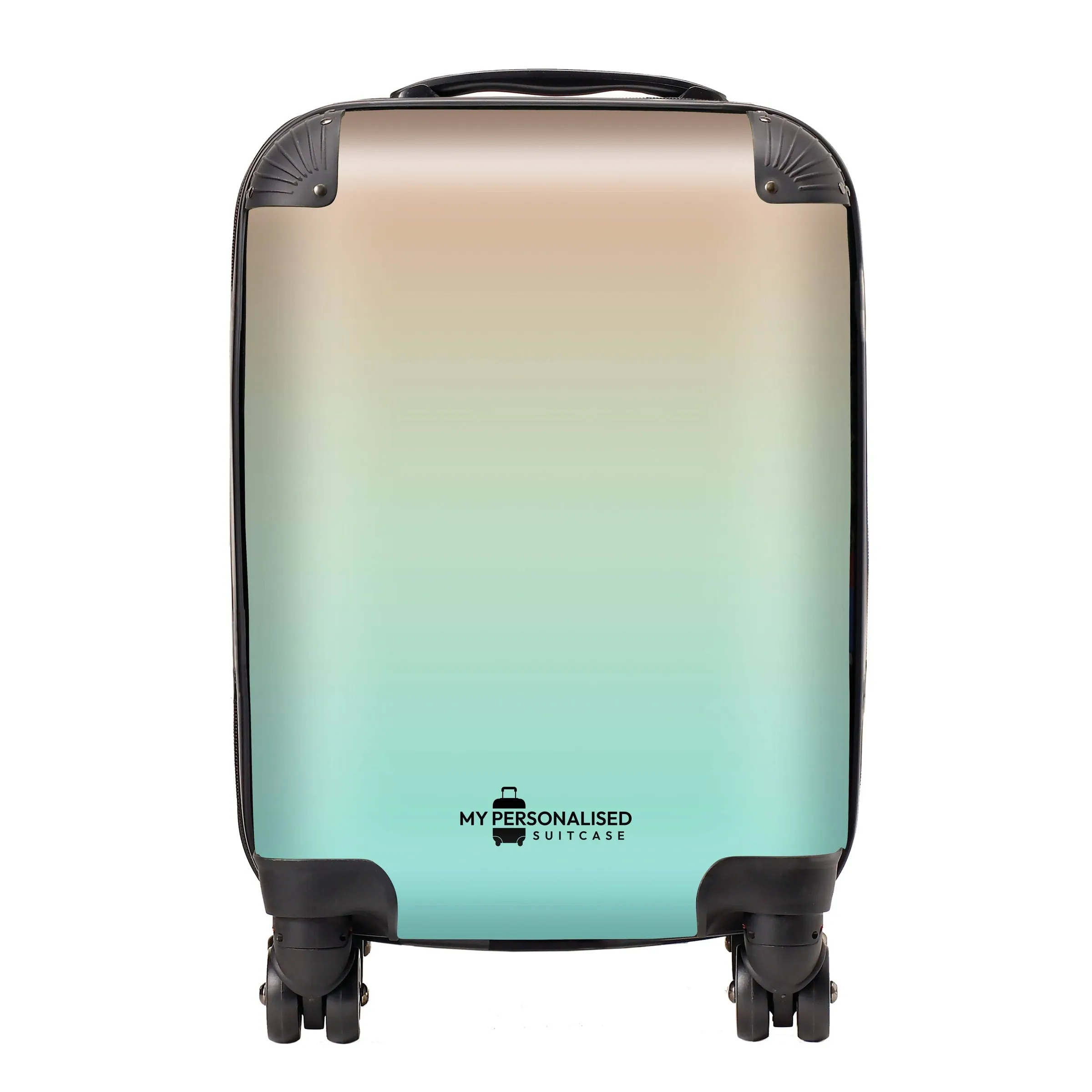 Personalised Green and Peach Ombre Gradient Suitcase