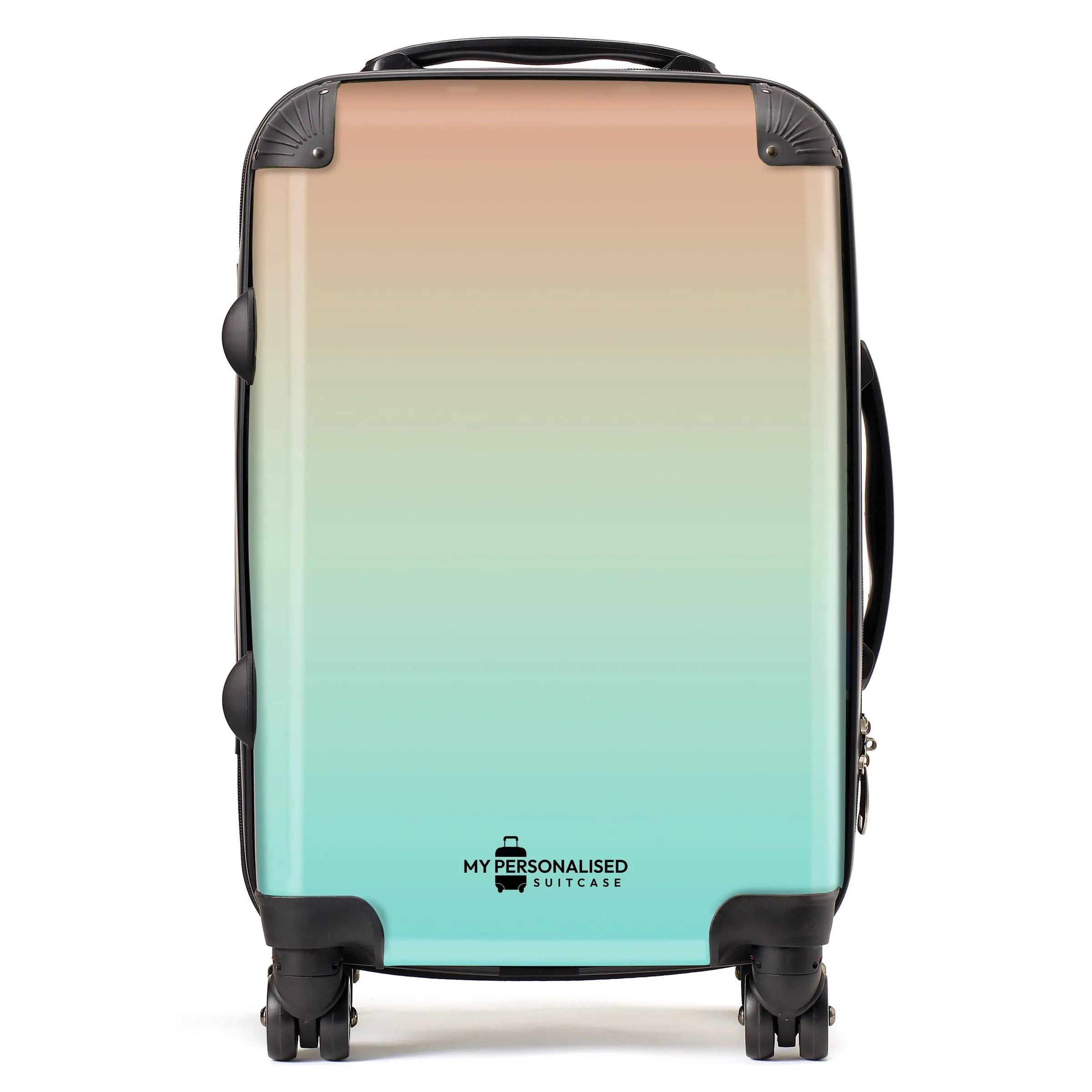 Personalised Green and Peach Ombre Gradient Suitcase