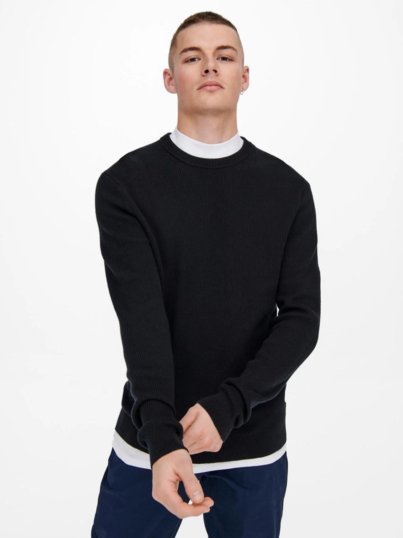 Phil Knit Pullover - Dark Navy