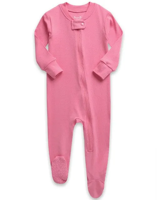 Pink Baby Footed Sleepers