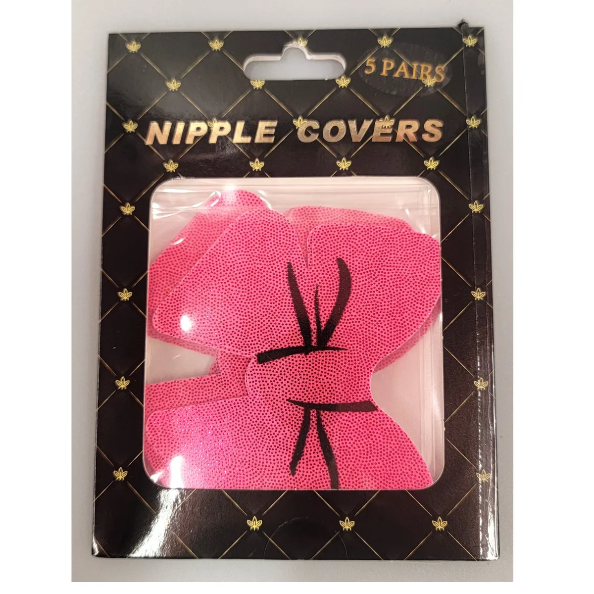 Pink Shiny Bows Pasties 5pk