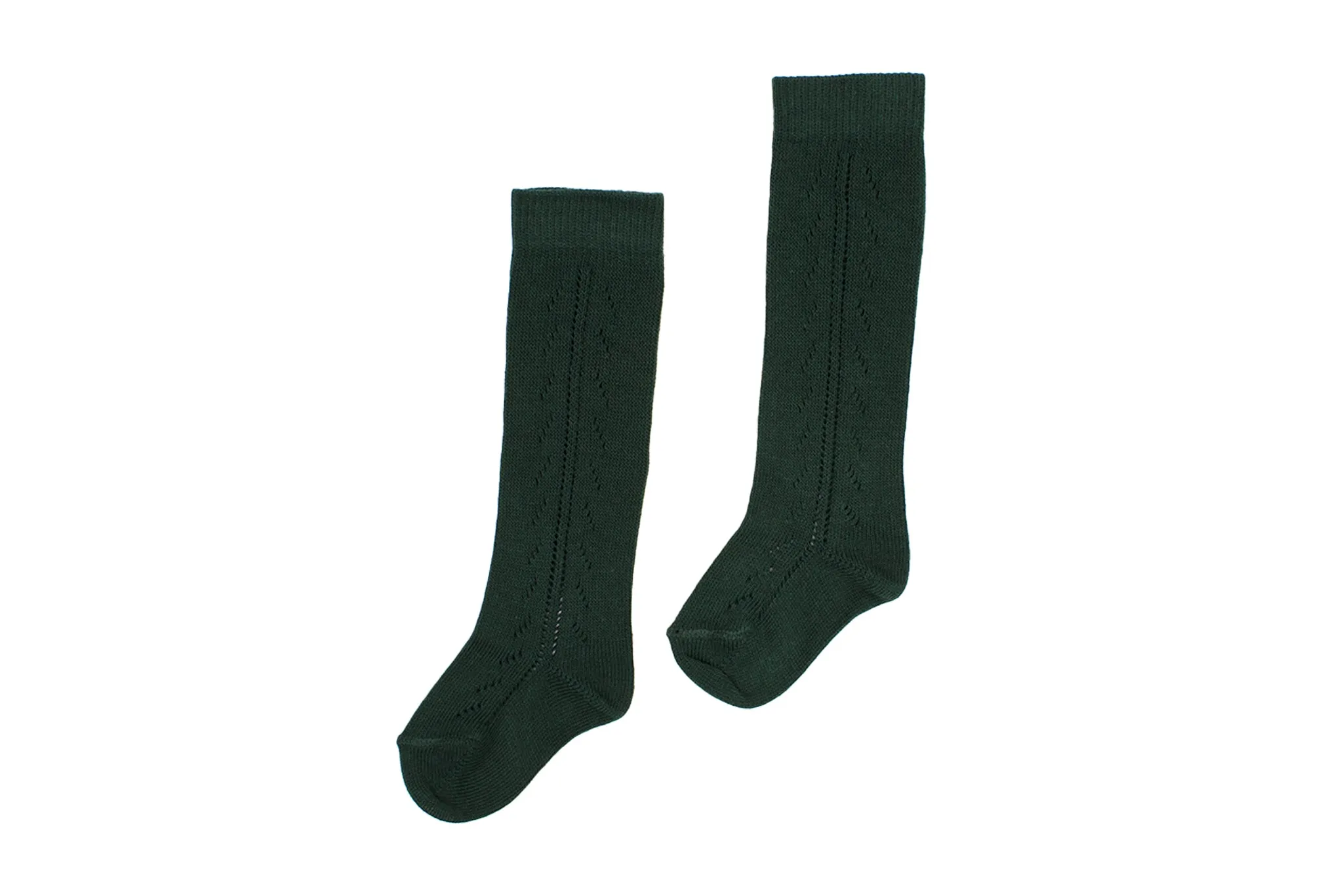 Pointelle Pair of Socks - Green