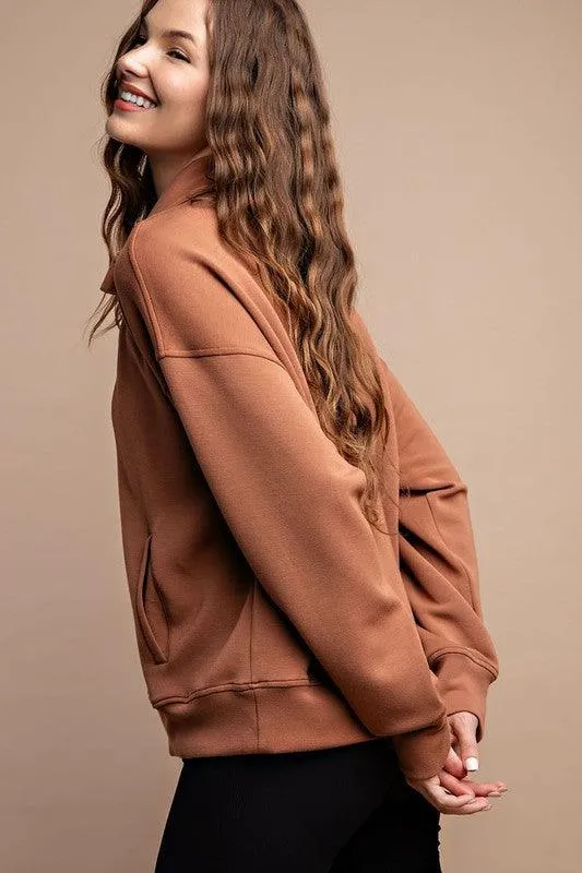 Quarter Zip Funnel Neck Pullover