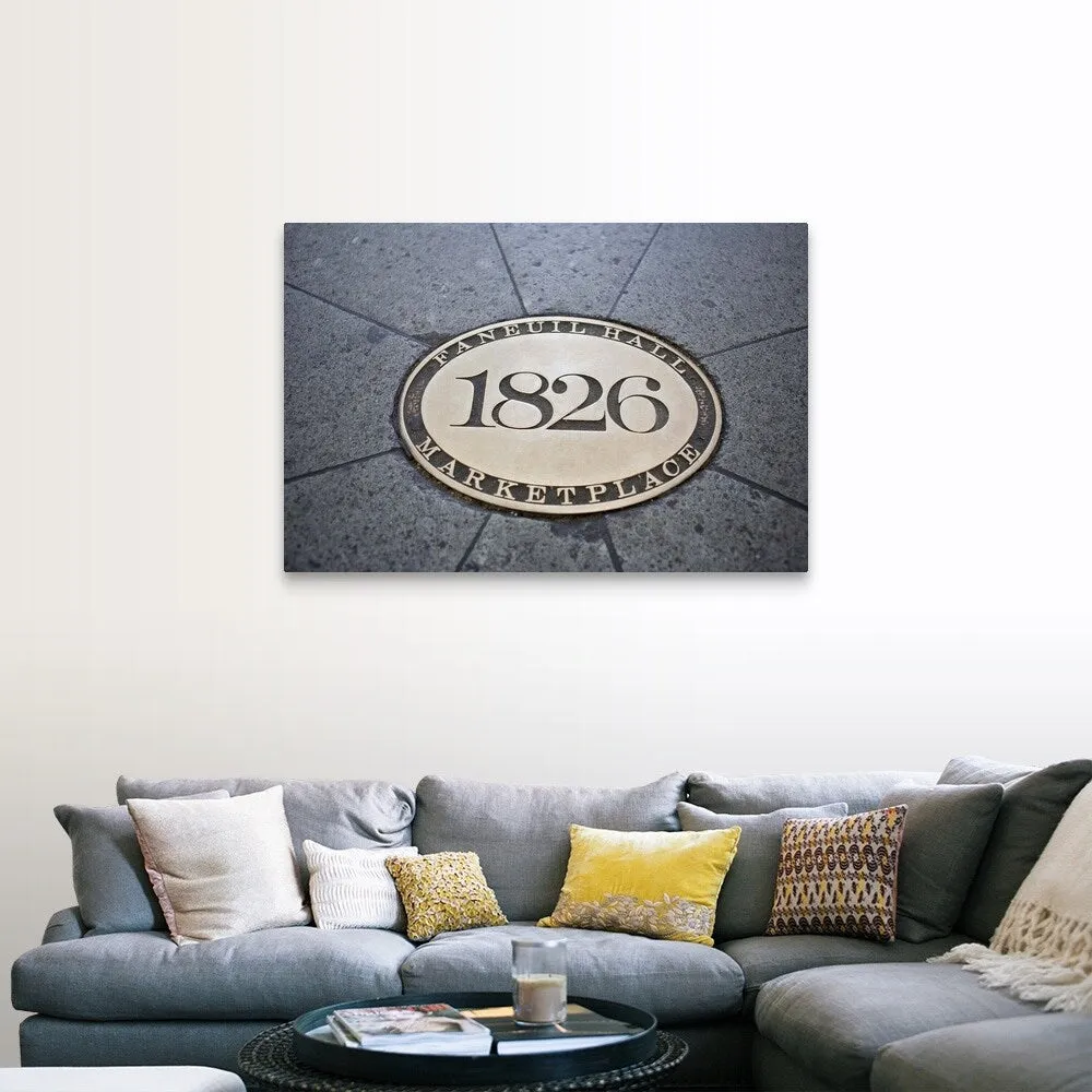 "1826 date stone, Faneuil Hall, Boston, Massachusetts" Canvas Wall Art