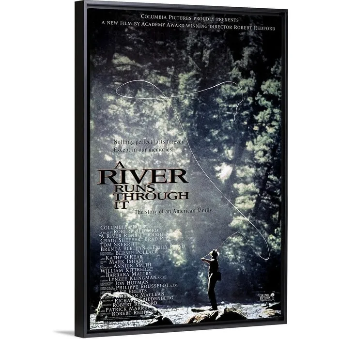 "A River Runs Through It (1992)" Black Float Frame Canvas Art