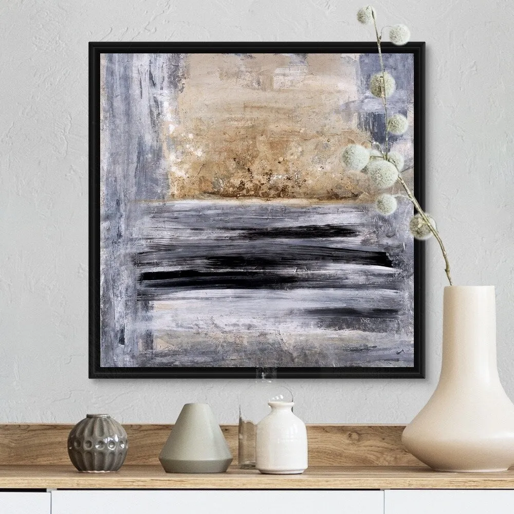 "Addendum" Black Float Frame Canvas Art