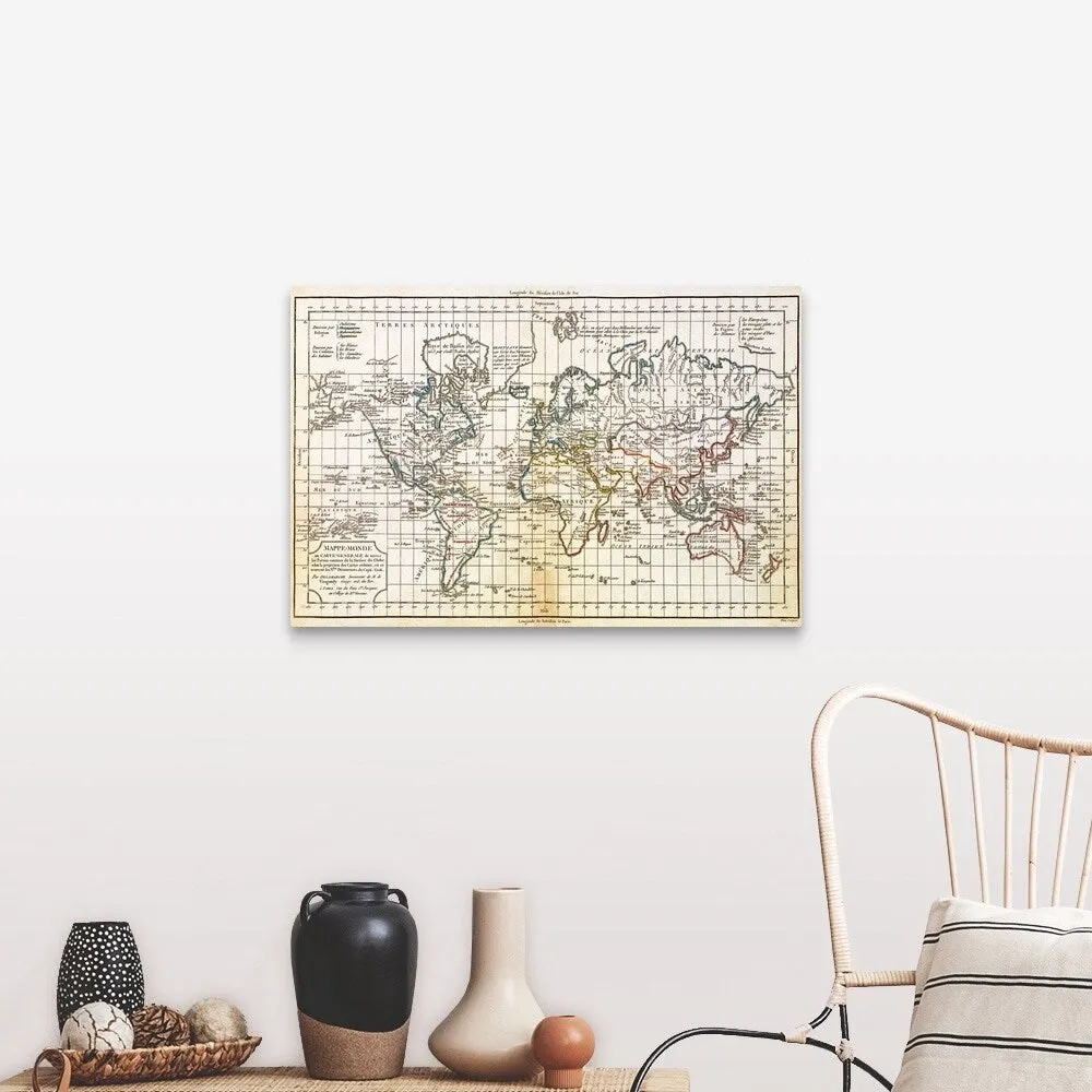 "Antique map of the world" Canvas Wall Art