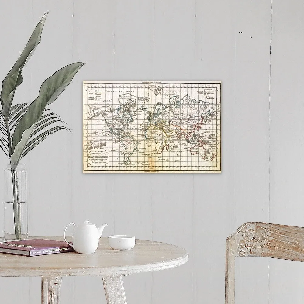 "Antique map of the world" Canvas Wall Art