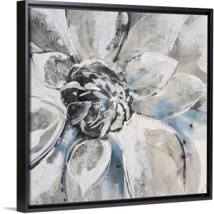 "Applique IV" Black Float Frame Canvas Art