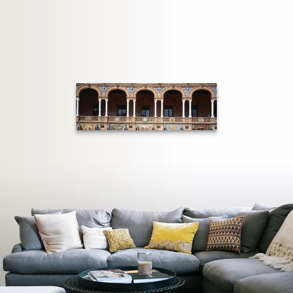 "Arches And Tiles Plaza de Espana Seville Spain" Canvas Wall Art