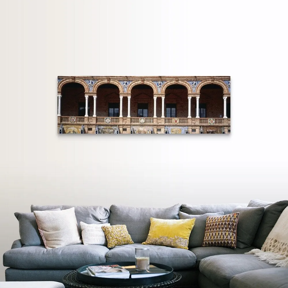 "Arches And Tiles Plaza de Espana Seville Spain" Canvas Wall Art