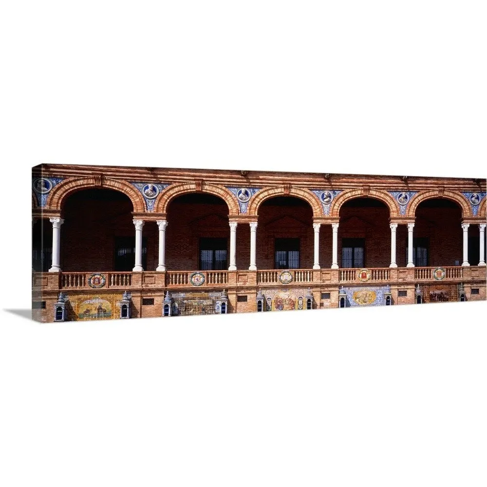 "Arches And Tiles Plaza de Espana Seville Spain" Canvas Wall Art