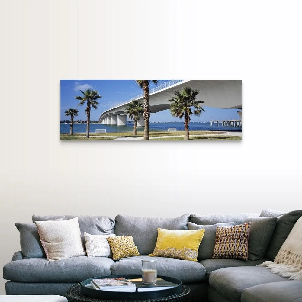 "Bridge across a bay, John Ringling Causeway Bridge, Sarasota Bay, Sarasota, Florida" Canvas Wall Art