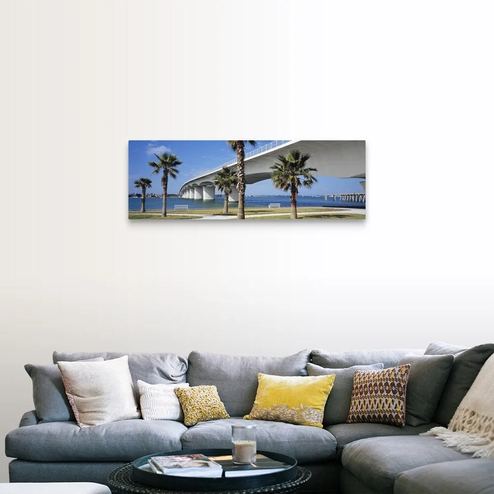 "Bridge across a bay, John Ringling Causeway Bridge, Sarasota Bay, Sarasota, Florida" Canvas Wall Art