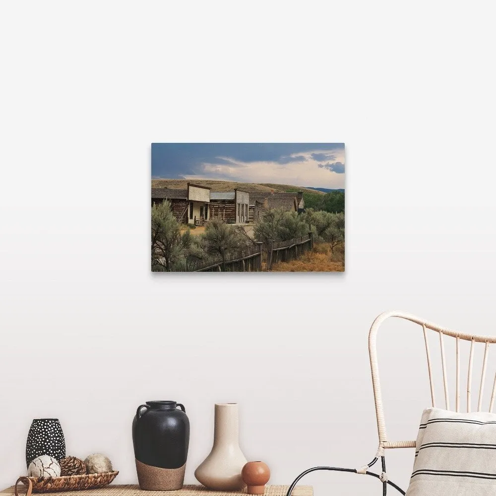 "Buildings in ghost town of Bannack in Montana" Canvas Wall Art