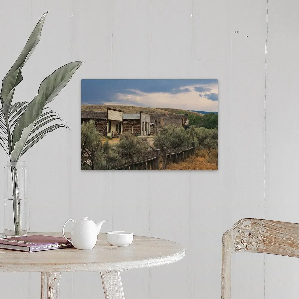 "Buildings in ghost town of Bannack in Montana" Canvas Wall Art