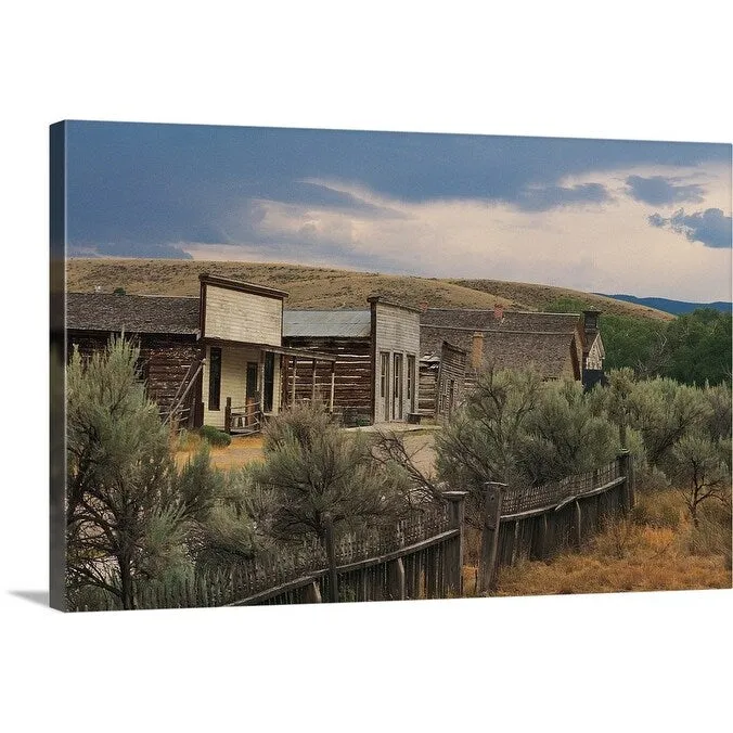 "Buildings in ghost town of Bannack in Montana" Canvas Wall Art