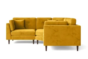 Ragusa 3 Seater Corner Sofa Yellow Velvet