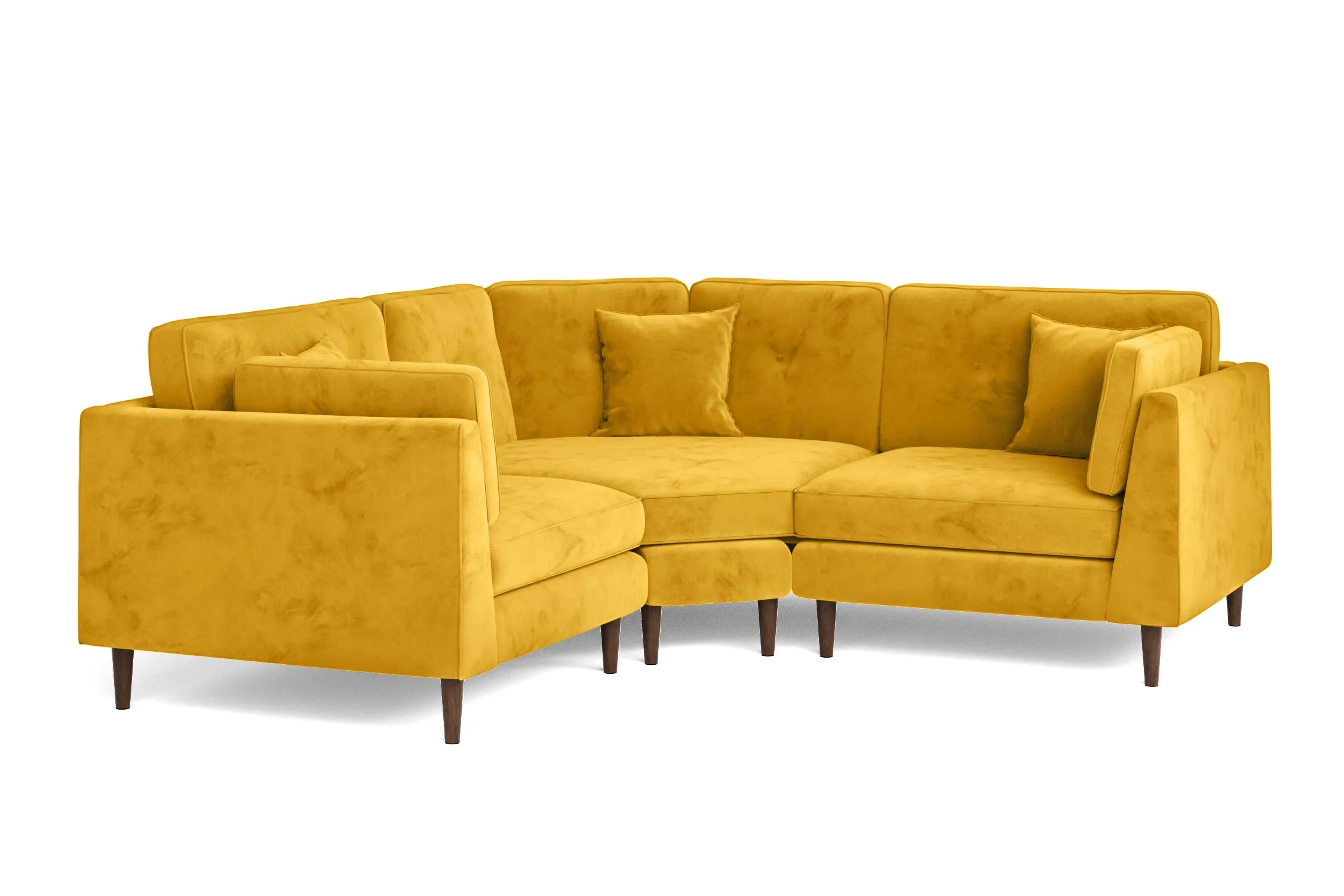 Ragusa 3 Seater Corner Sofa Yellow Velvet