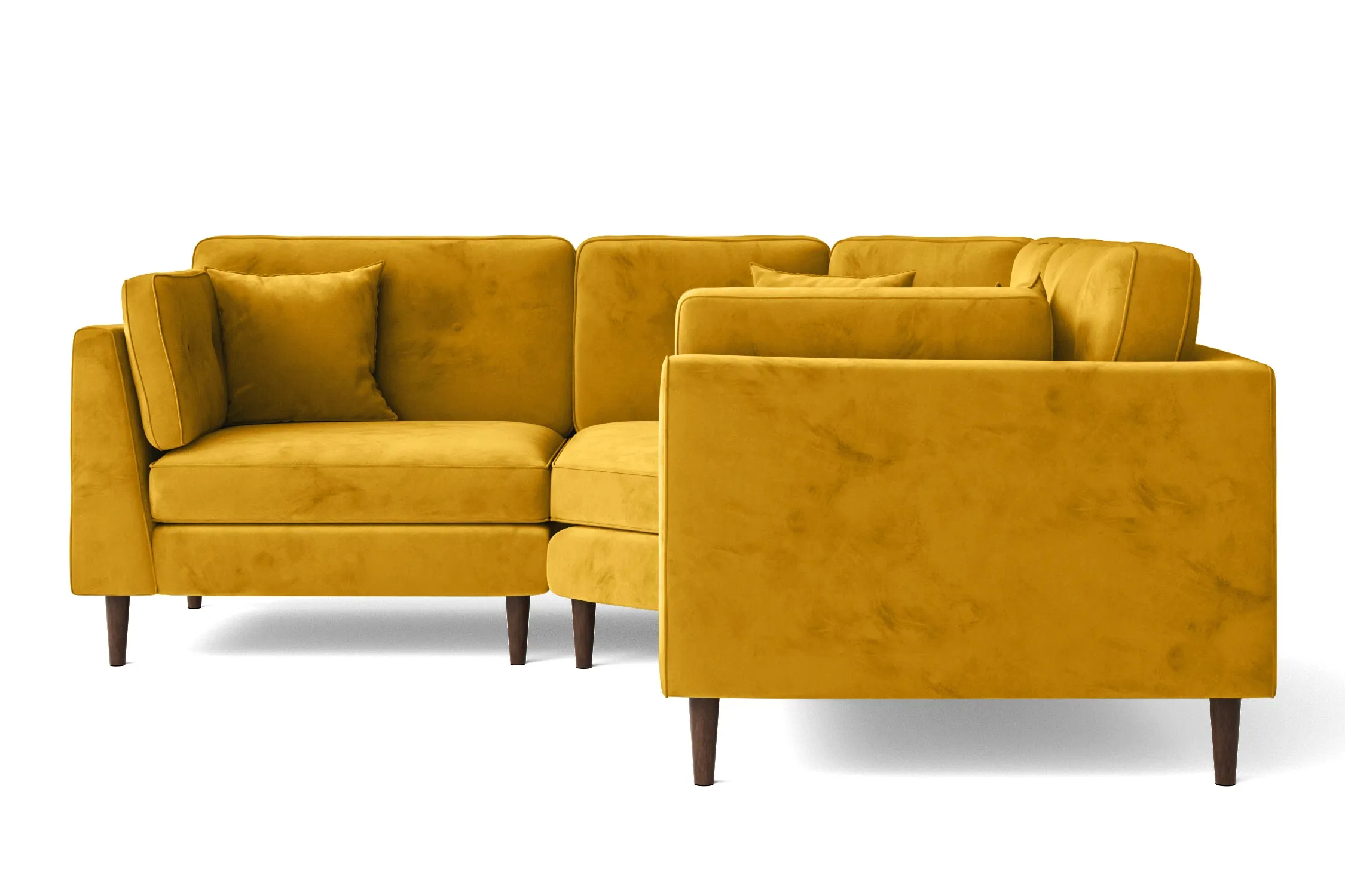 Ragusa 3 Seater Corner Sofa Yellow Velvet