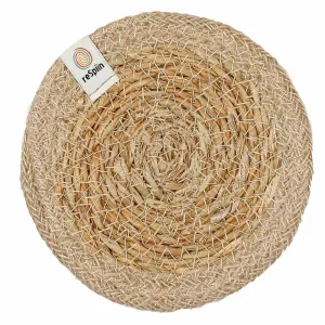 ReSpiin Jute & Seagrass Natural / Natural Coaster