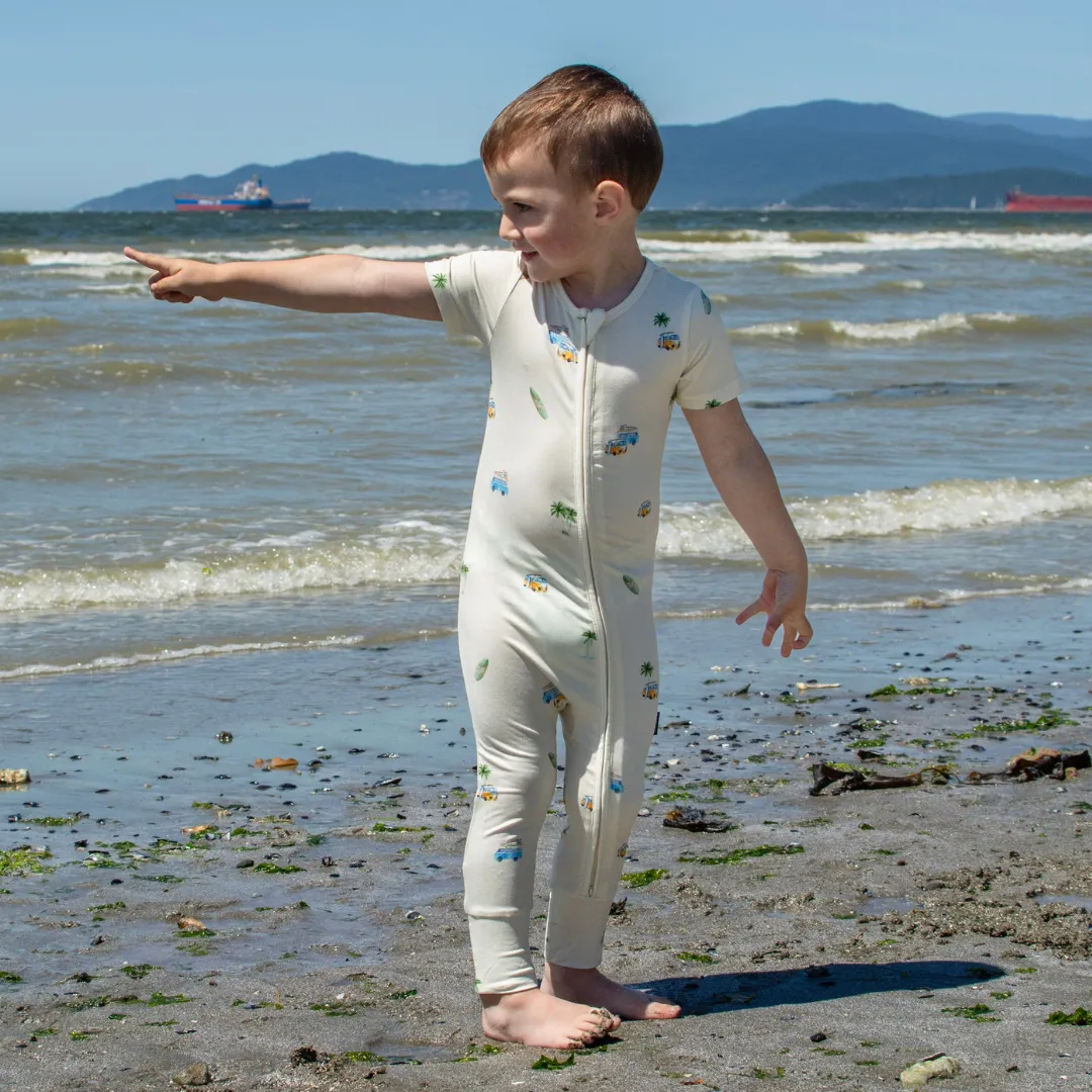 Short Sleeve Zipper Romper - Surfride