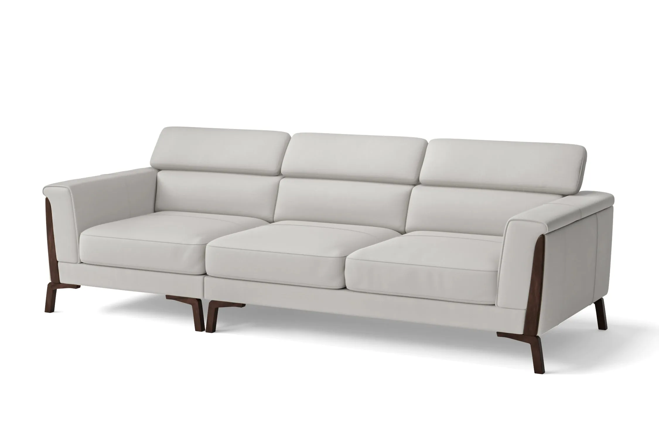 Turin 3 Seater Sofa White Leather