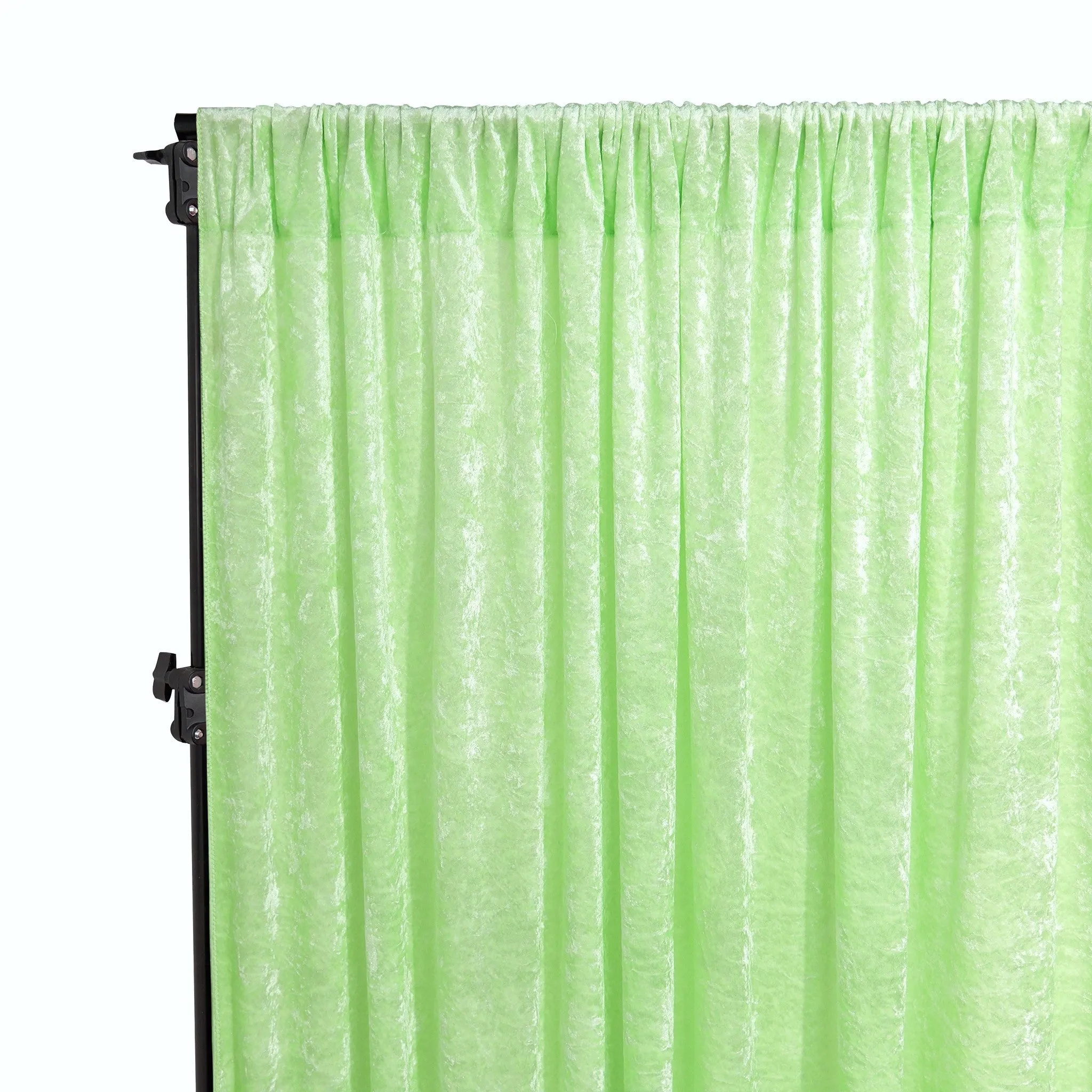 Velvet 10ft H x 52" W Drape/Backdrop Curtain Panel - Mint Green